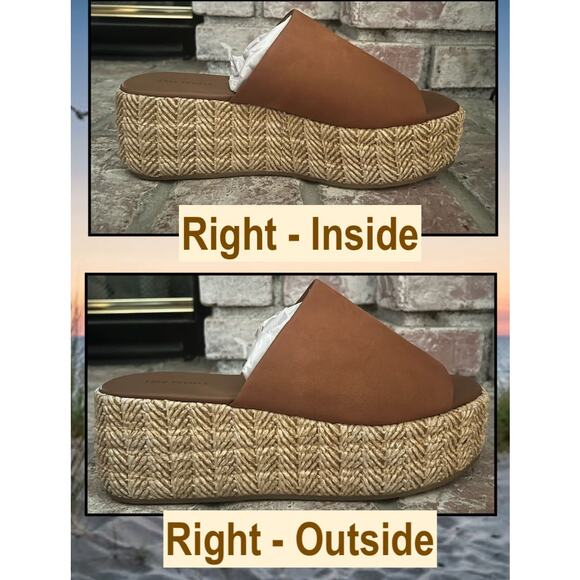 Free People Tan Woven Raffia Harbor Platform Sandal Size 8 - Picture 3 of 9